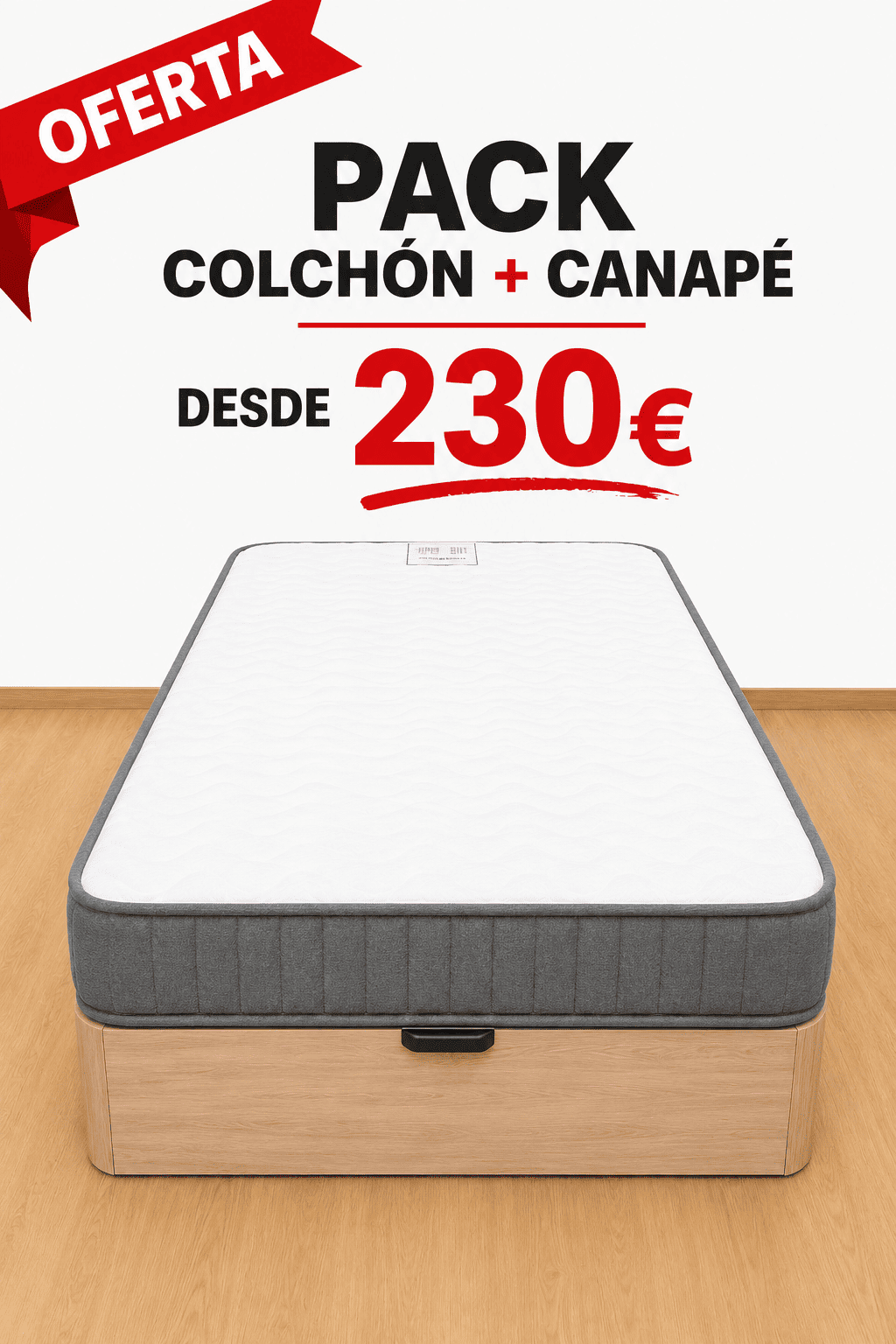 Canapé abatible + colchón visco 90x190 desde 230€ en Barcelona