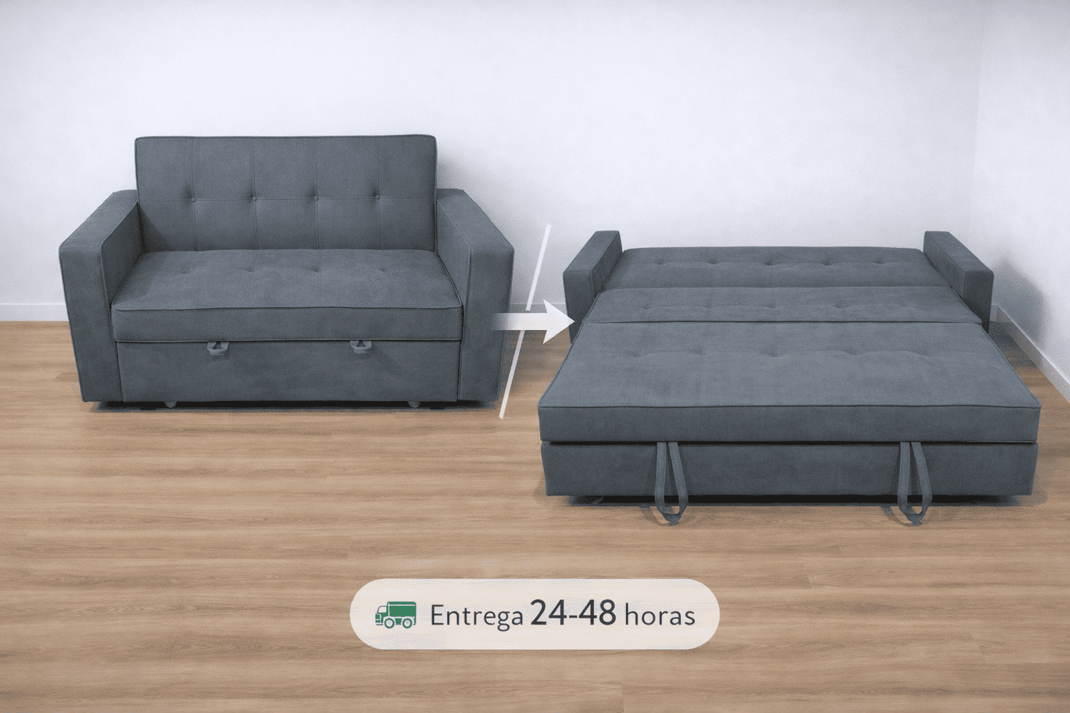 Sofá cama gris 135x180 – práctico y cómodo para diario - Imagen 4