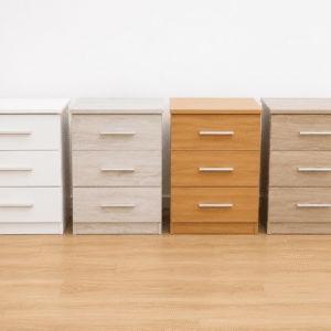 Mesita de Noche Moderna de 3 Cajones – Disponible en varios colores