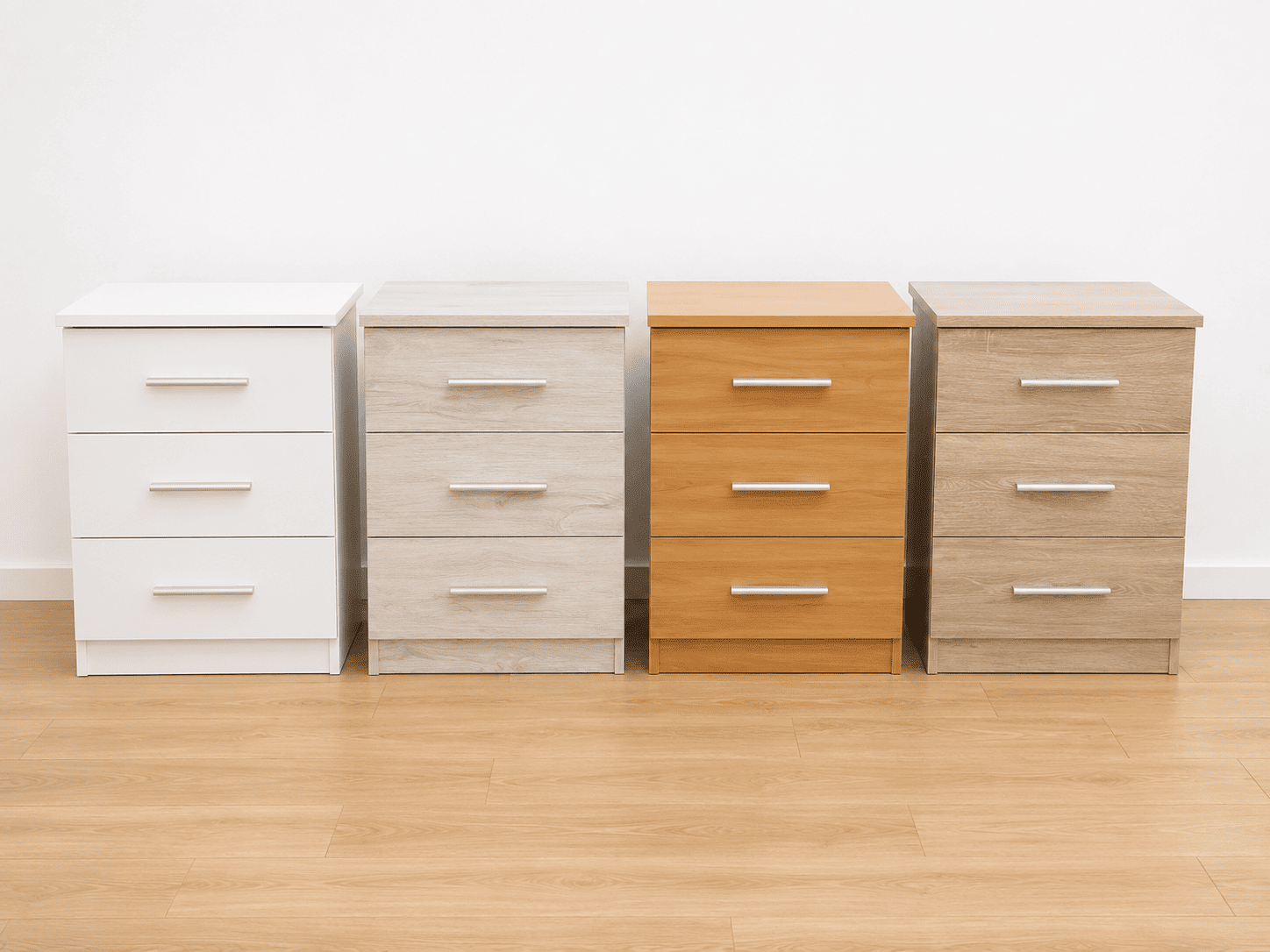 Mesita de Noche Moderna de 3 Cajones – Disponible en varios colores