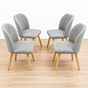 Juego de 4 sillas de comedor gris