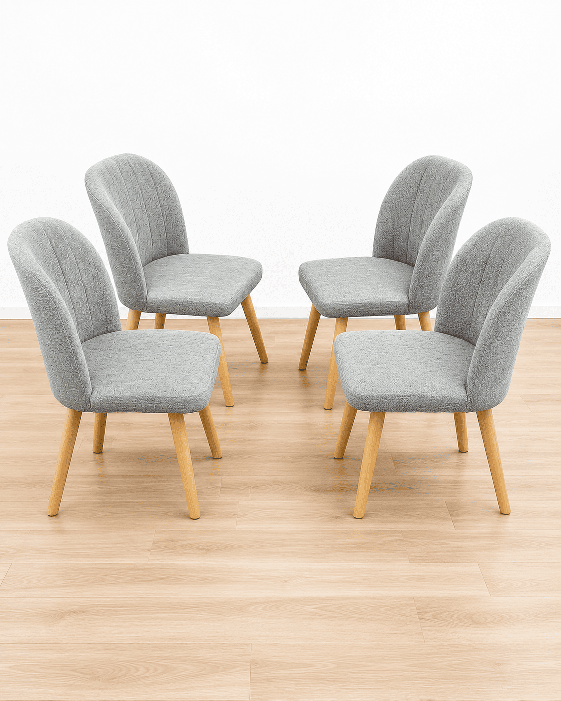 Juego de 4 sillas de comedor gris