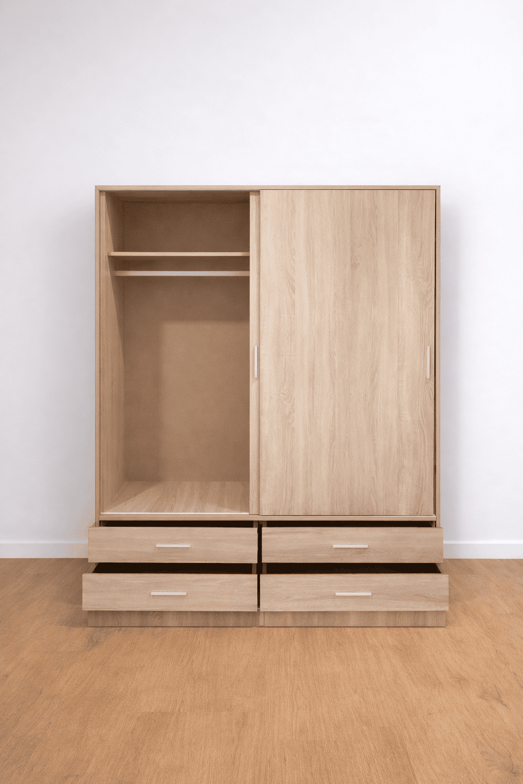 Armario Moderno de Madera con Puertas Correderas y Cajones – 150x200 cm - Imagen 3