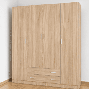 Armario de madera con 4 puertas y 2 cajones 200 cm