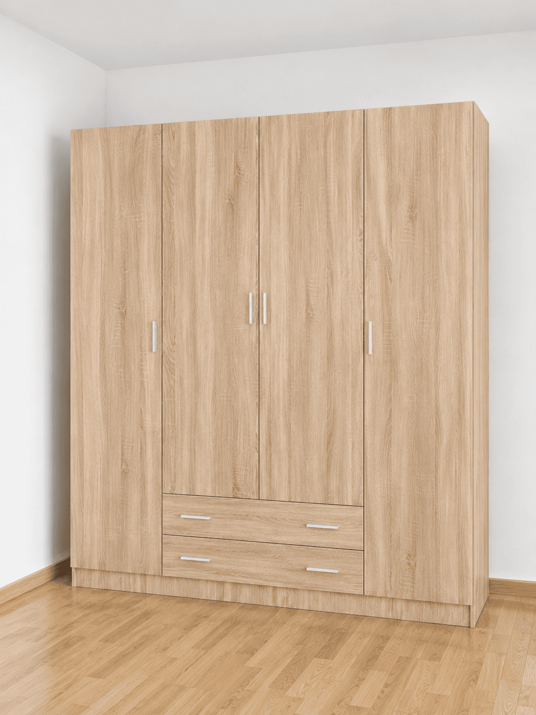 Armario de madera con 4 puertas y 2 cajones 200 cm