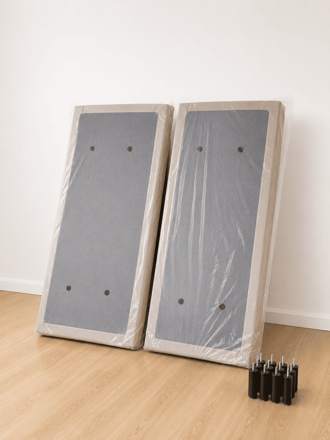 Base Tapizada Gris con 6 Patas – Varias Medidas