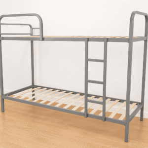 Litera Metálica Gris con Altura Extra entre Camas – 90x190 cm