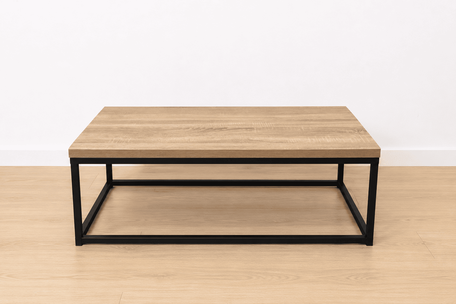 Mesa de Centro Industrial Madera y Metal – 100 cm - Imagen 2