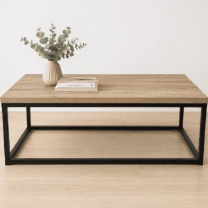 Mesa de Centro Industrial Madera y Metal – 100 cm