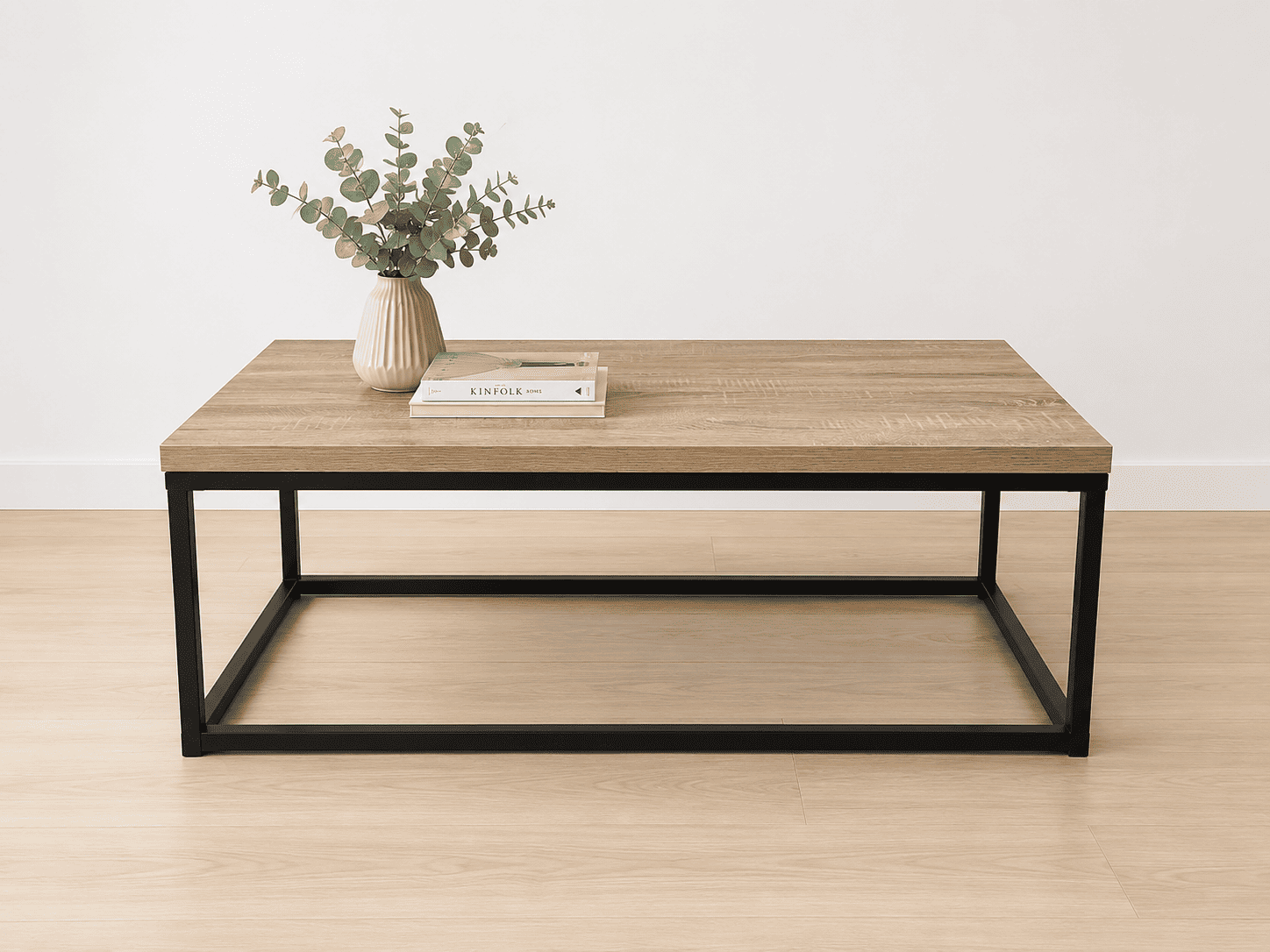 Mesa de Centro Industrial Madera y Metal – 100 cm