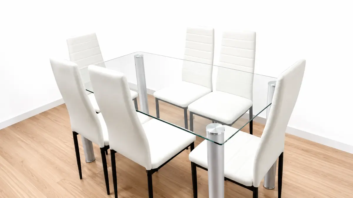 Juego Comedor Cristal 6 Sillas Blanco - Imagen 2