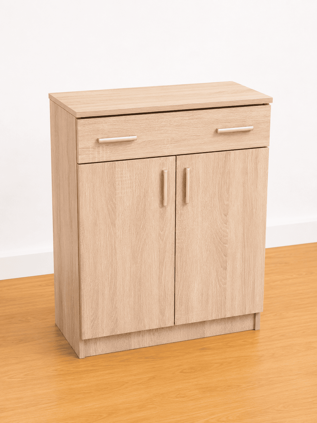Zapatero de Madera Marrón con Cajón y Puertas – 74 cm