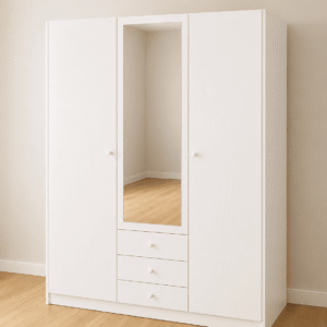 Armario de 3 puertas con espejo y cajonera 150 cm