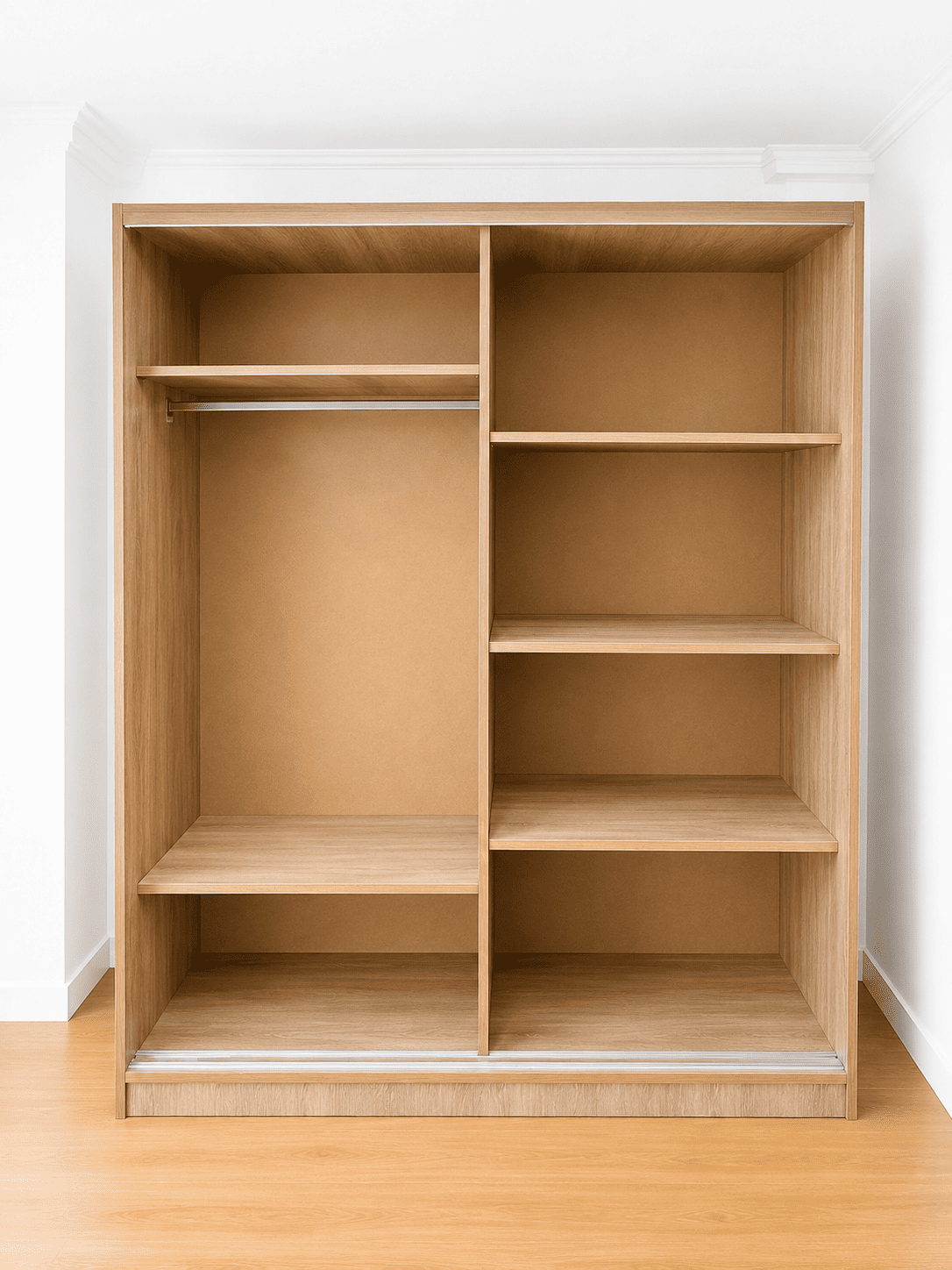 Armario de madera con puertas correderas 160 cm - Imagen 2