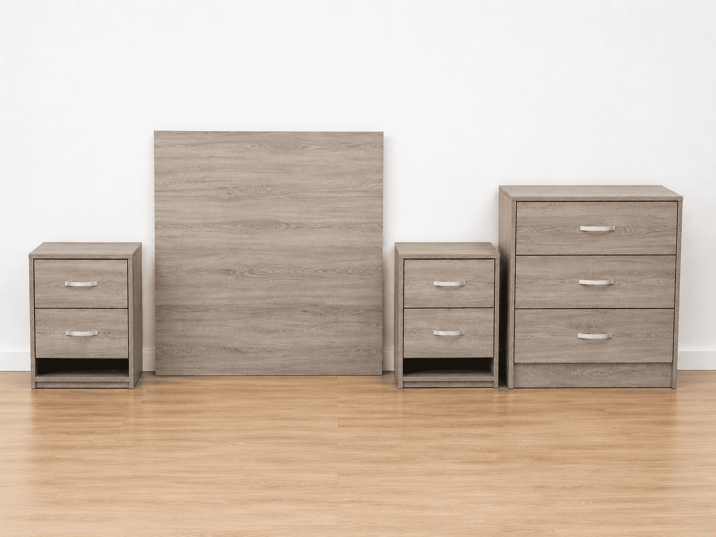 Pack dormitorio completo: cómoda + 2 mesitas + cabecero 150 cm - Imagen 2