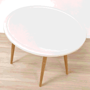 Mesa de comedor redonda blanca de madera 85 cm
