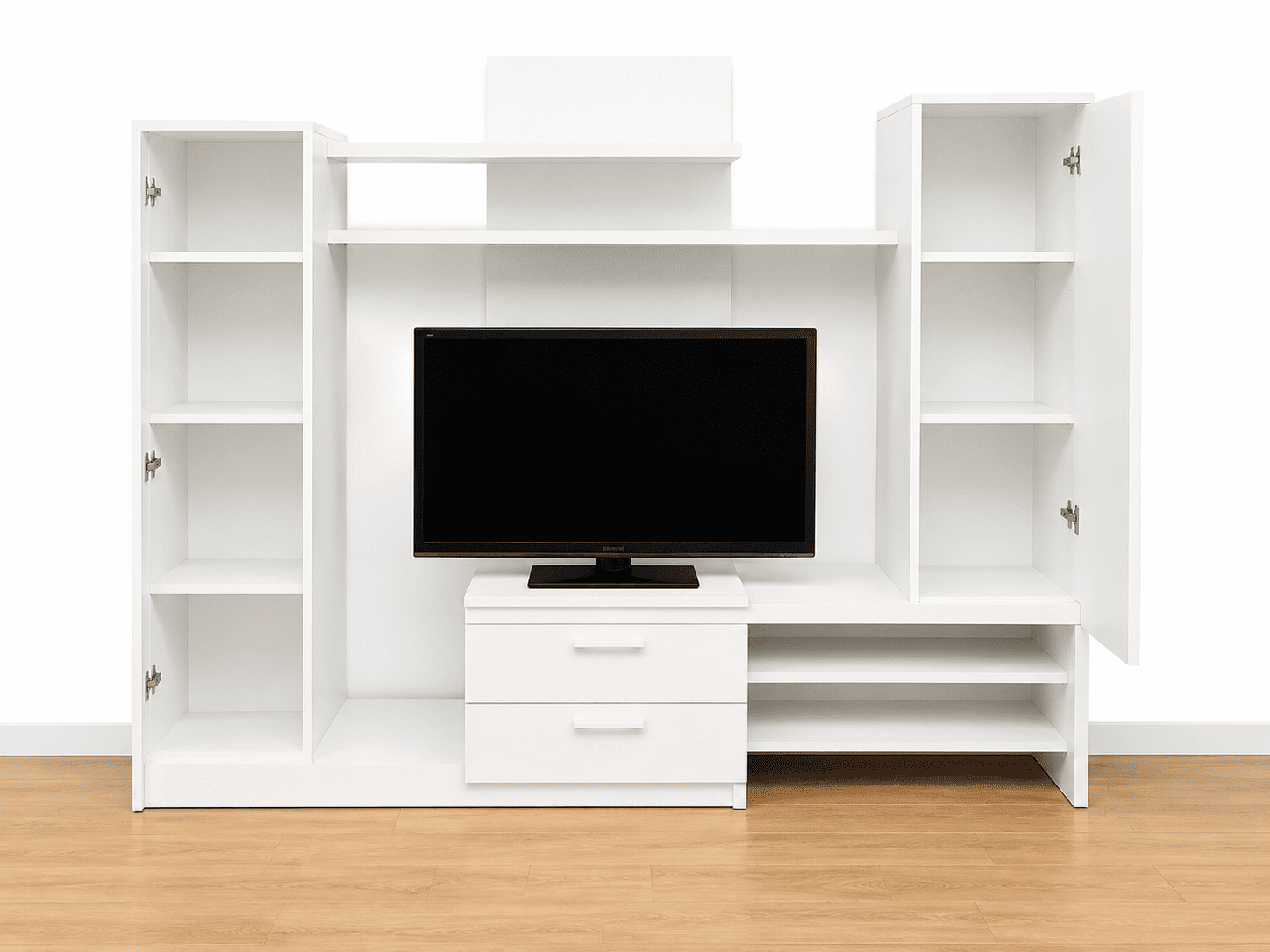 Mueble de salón para TV con vitrina y armario - Imagen 2