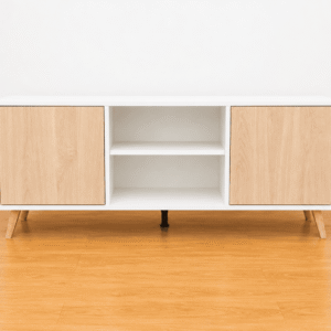 Mueble de TV moderno con puertas y estantes - 2 colores disponibles
