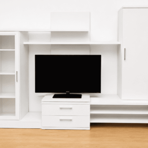 Mueble de salón para TV con vitrina y armario