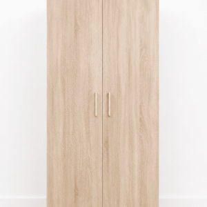 Armario de 2 puertas blanco o madera- Estanterías