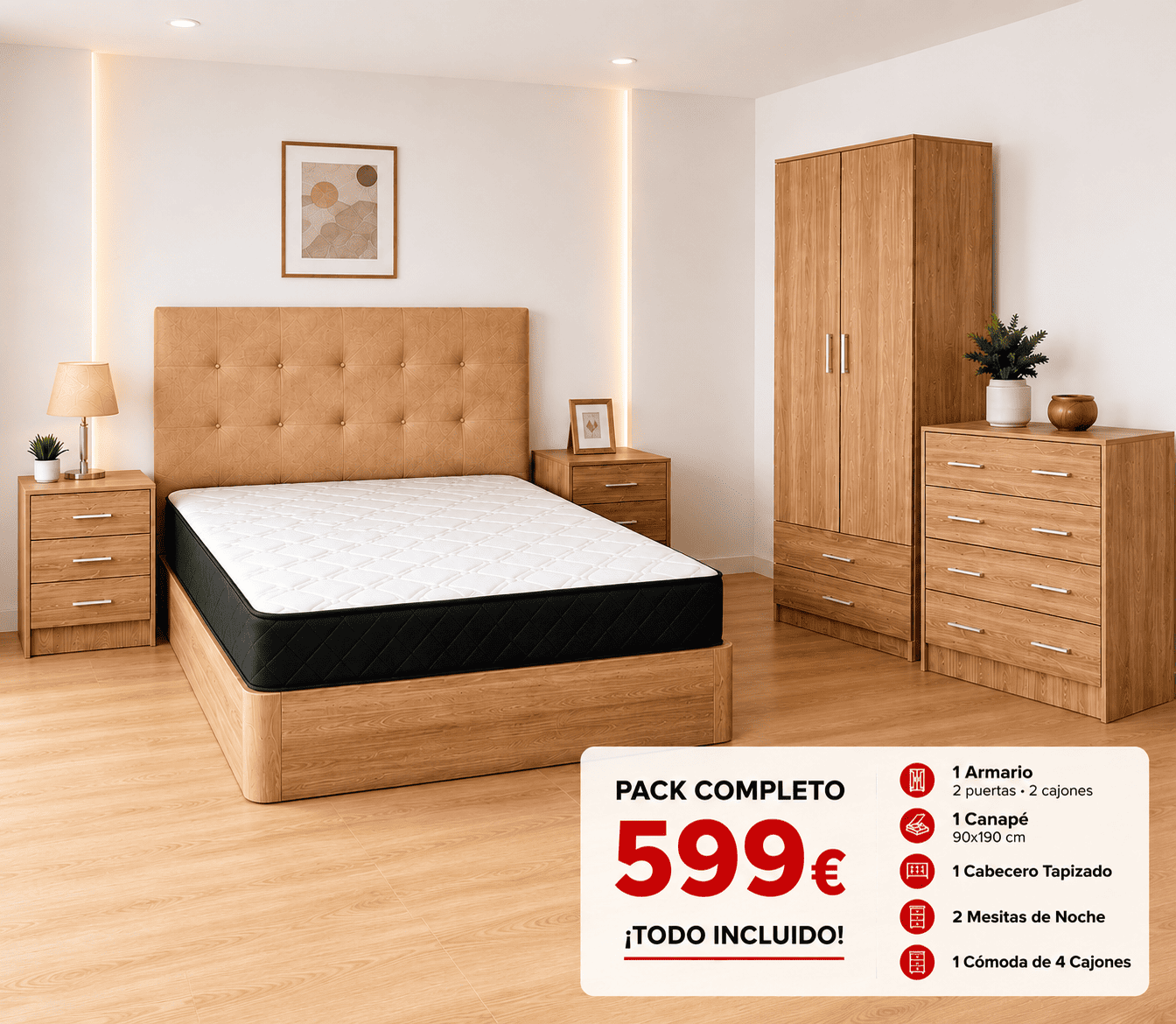 🛏️ Pack Habitación Completa – Desde 599€