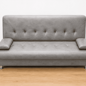 Sofá cama de polipiel gris