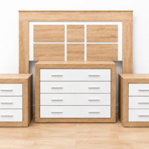Conjunto de Dormitorio Completo: Cabecero + Cómoda + 2 Mesitas