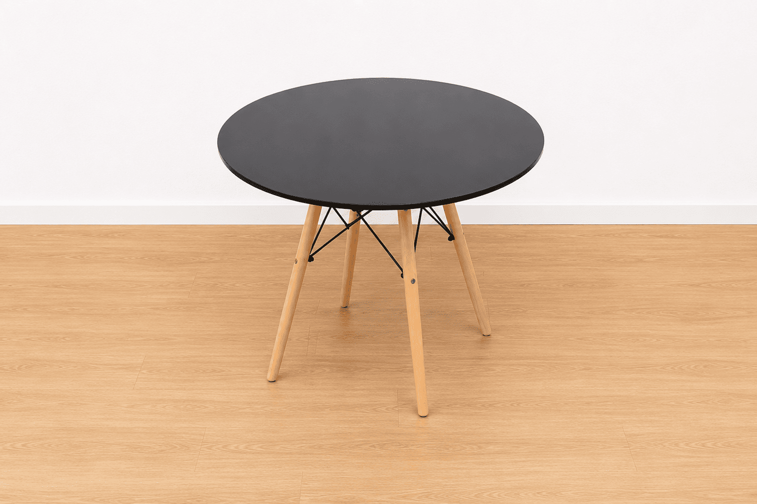 Mesa Redonda Negra Estilo Nórdico + Sillas – Diseño Moderno - Imagen 2