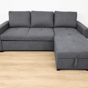 Sofá Cama Chaise Longue con Arcón Gris | 220 x 150 cm