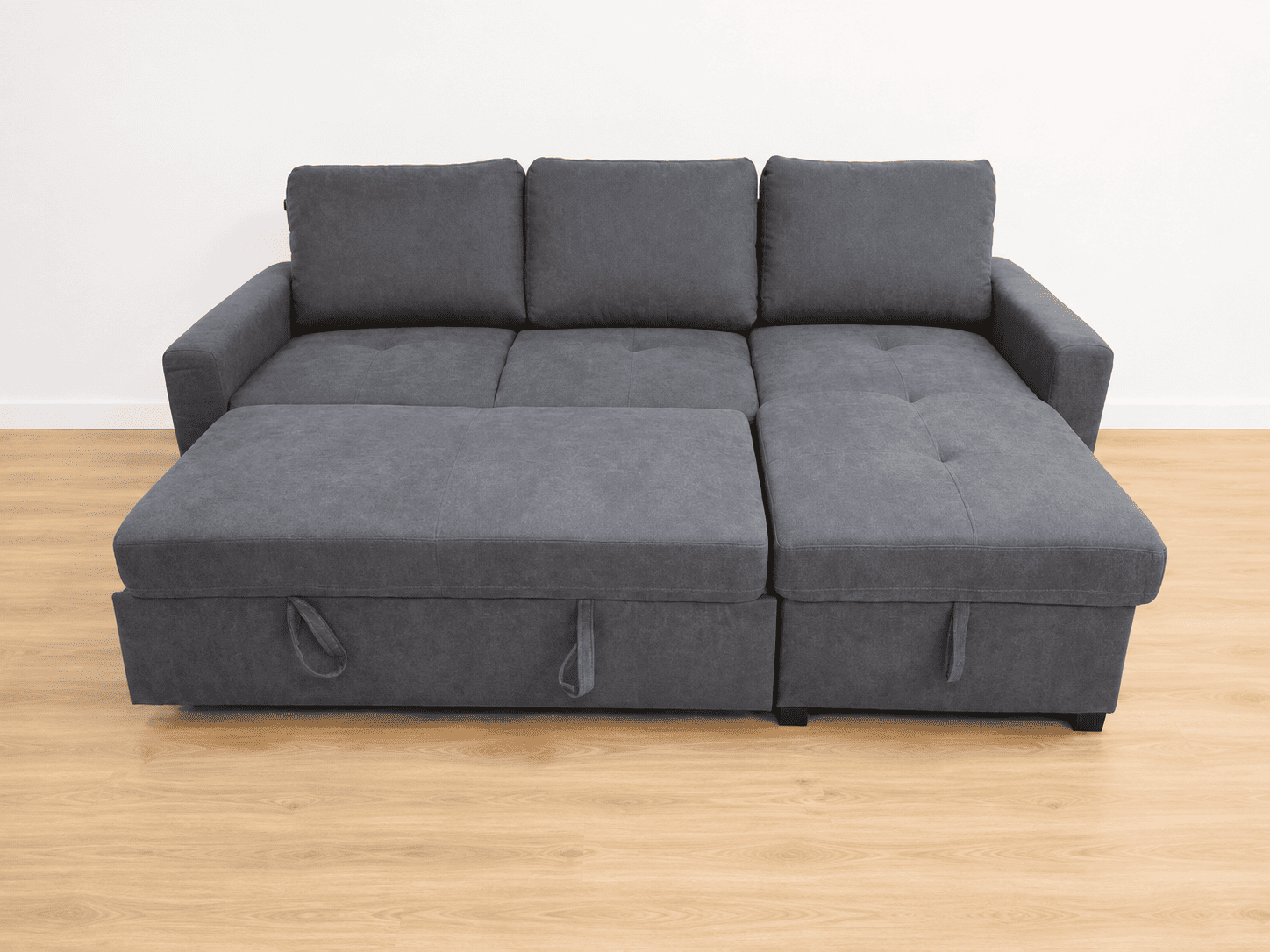 Sofá Cama Chaise Longue con Arcón Gris | 220 x 150 cm - Imagen 3