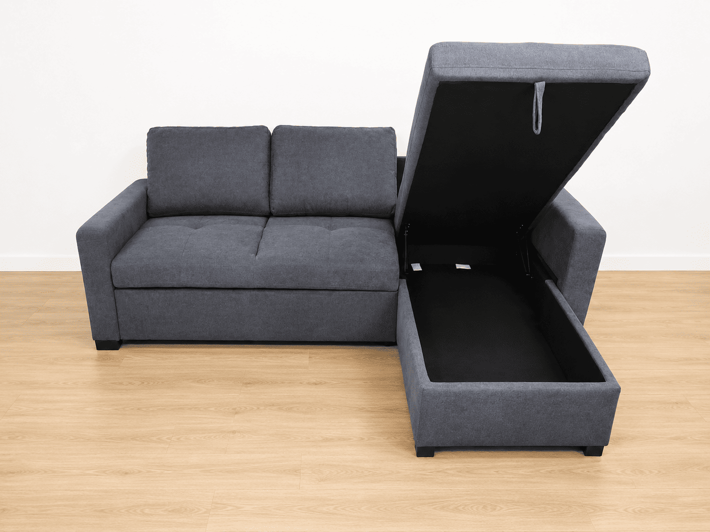 Sofá Cama Chaise Longue con Arcón Gris | 220 x 150 cm - Imagen 4